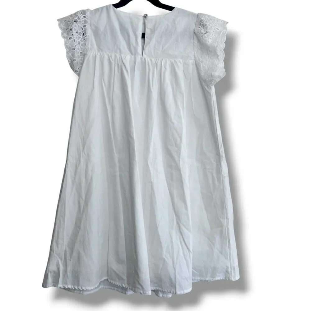 NWT! Lola + The Boys All About the Beaded Ice Cream Ruffle White Dress Size 10Y